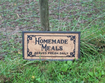 Grandma Mom Aunt Gift Homemade Meals Served Fresh Daily 3D Raised Handmade Wood Sign Decor Kitchen Decor Around The Table Cook With Love