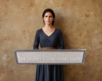 3D Raised Wood Funny Home Sign • “This House Runs on Love, Laughter & Inappropriate Humor” • Layered Farmhouse Wall Decor