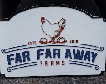 Farm Sign, Hobby Farm Sign, Chickens, Home Grown, Commercial Business Sign, Wood, 3D, Exterior Sign, Outdoor, Entrance Sign, Personalized