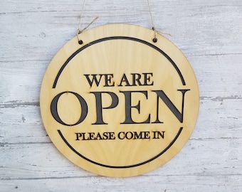 12 inch wood open closed sign for your store front door