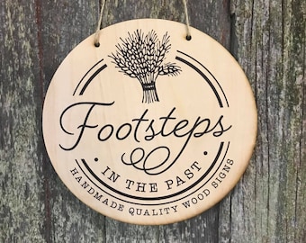 Your Actual Logo Round Small Business Hanging Sign Business Custom Circle Personalized Home Decor Plaque Wall Art Color Wood Print