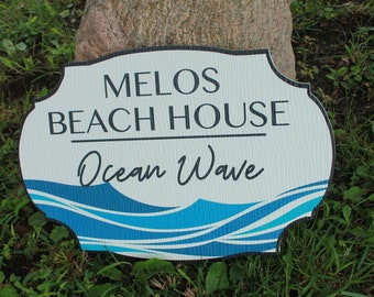 Waves Surf Ocean Wave Custom Beach BNB Summer Nautical Textured Contour PVC Weather Waterproof Fade Resistant Uv Ink Outdoor Vacation Home