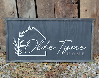 Custom Raised Text Image Business Sign Barn 3D Your Logo Rustic Primitive Black Oversized Large Barn Sign Laurel Leaf Olde Tyme Home