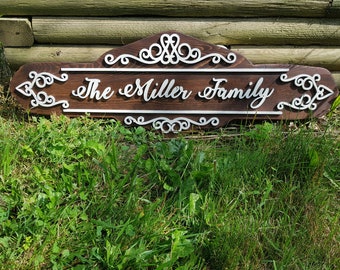 Raised Name Sign, Wooden, Wood, Established Sign, Last Name Sign, Large, Custom, Outdoor, Wedding Gift, 3D, Custom, Personalize