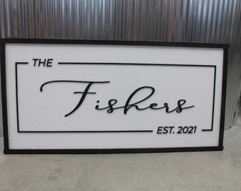 Custom Last Name Established Wood Laser Cut Out 3D Sign Elevated Letters Personalized Wedding Gift New Home Bridal Gift Renew Vows