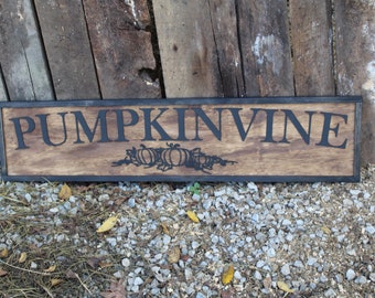 Large Custom Ranch Sign Over-sized Raised Text Pumpkin Rustic Business Logo Wood Laser Cut Out 3D Extra Large Sign