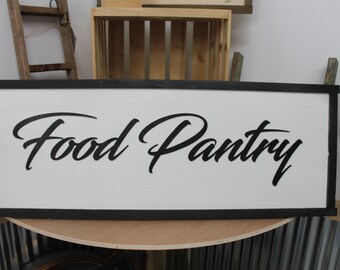 Customizable Wooden Sign Door Food Pantry Business Sign Framed Name Plate Commerical Signage 3D Raised Church Custom Matching Direction