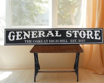 Custom Laser Cut Wood Business Sign: Rustic 3D Logo, General Store Style