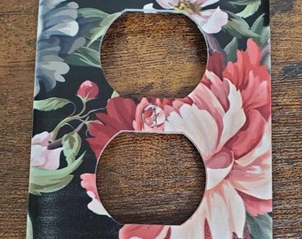 Victorian Vintage Floral Flowers Spring Printed in Color Light Switch Cover Plate Durable Baby Room Kids Room Decorative Decor