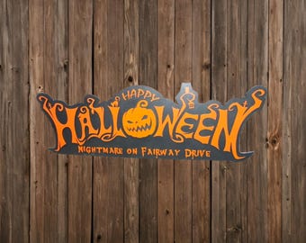 Custom Happy Halloween Wood Sign - 3D Laser‑Cut Letters – Personalized Spooky Porch Décor – Gift‑Ready