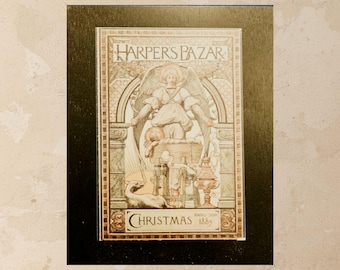 Vintage Christmas Angel Art Print – 1889‑Style Holiday Illustration with Ornate Details – Classic Wall Decor for Home or Seasonal Display