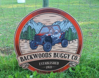 Custom Logo Emblem Raised Text Business Sign Image Large ATV Motorsports Company Four Wheeler Buggy Store Front Entrance Sign Small Business