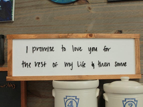 Promise Love Note Keepsake Life Partner Handwriting sign Husband Wife Couple Giftable Handmade custom personalized wood decor primitive