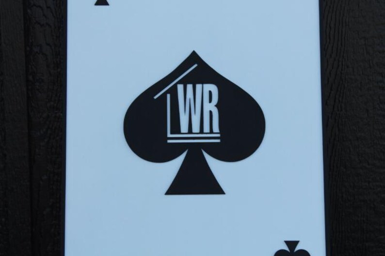 Spade Lettering Ace of Spades Playing Card Game Logo Unframed Custom Business Sign ...