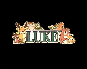 Custom 3D Printed Name Sign – Personalized Forest Animal Decor - Kids, Nursery, Birthday, or Baby Shower Gift
