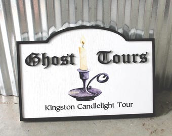 Ghost Tours Tavern Sign: Rustic Halloween Bar Decor