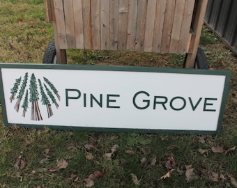 Pine Entrance Sign Tree Forest Company Commerical Custom Personalized Sign Printed Image Name Style 3d Wooden Sign