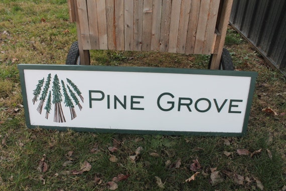 Pine Entrance Sign Tree Forest Company Commerical Custom Personalized Sign Printed Image Name Style 3d Wooden Sign