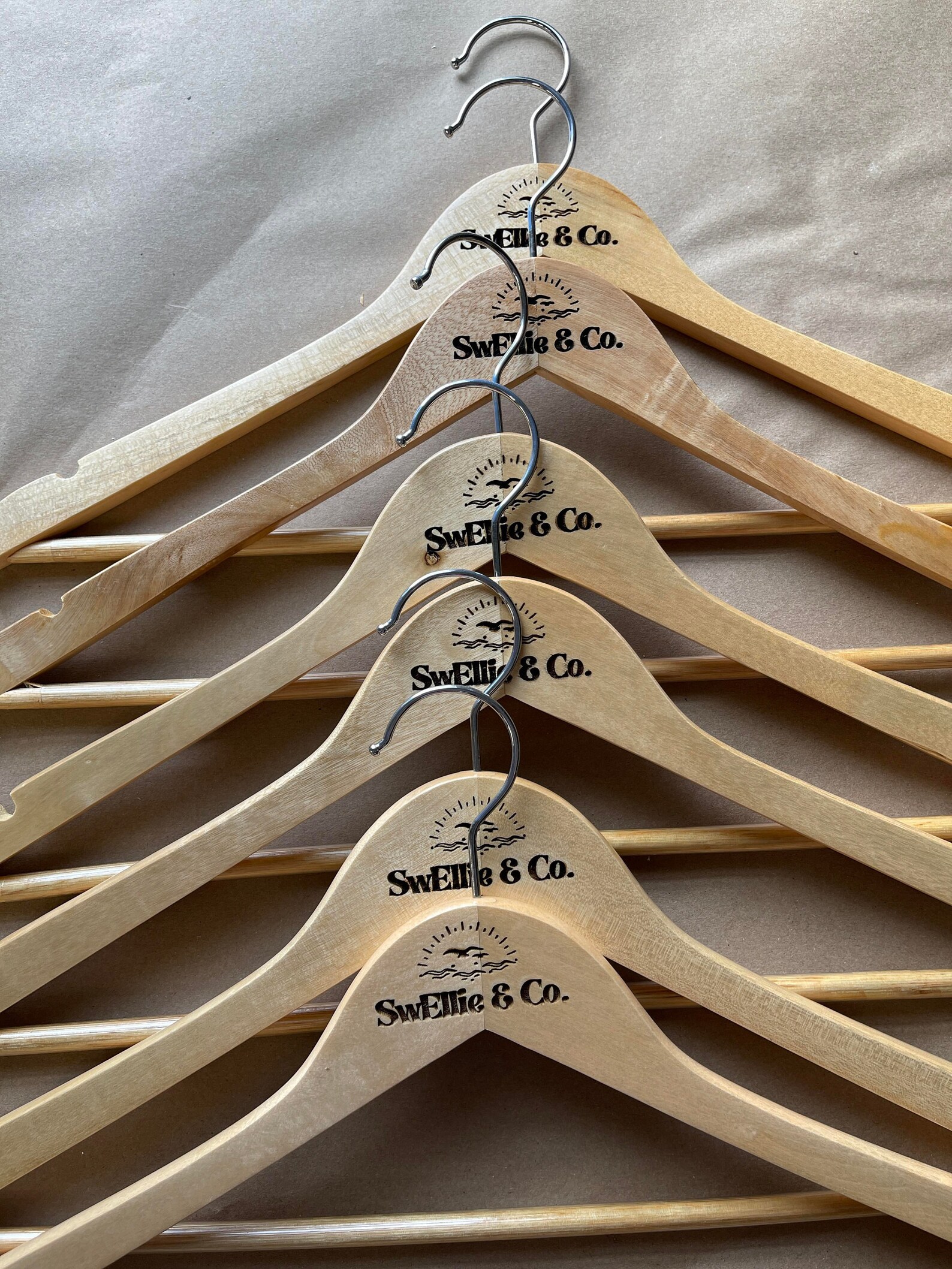 Custom Clothes Hanger Engraved Hard Wood Use Your Logo Etsy