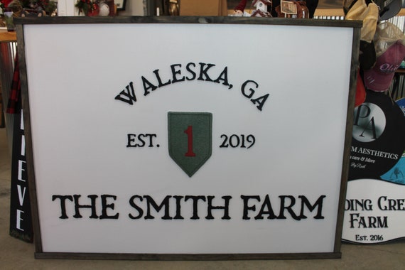 Farm Family Homestead The Smith Farm Established Handmade Custom Wooden Sign 3d Laser Cut Oversized Large Sign Sheild