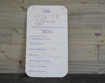 Your Actual Logo Rectangle Booth Vendor Signage Menu Small Business Bakery Sugar Hanging Sign Business Custom Personalized Color Wood Print