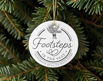 Custom Logo Ornament: Personalized Ceramic Holiday Keepsake, Corporate Gift