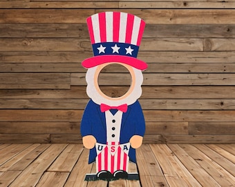 Uncle Sam Printed PVC Cutout – Patriotic Photo Booth Prop – July 4th Celebration USA Event Display