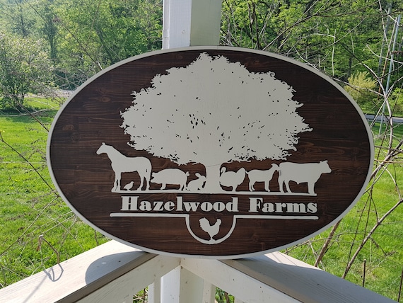 Business Sign, Oval, 3D, Large, Custom, Hobby Farm, Indoor, Outdoor, Your Logo,  Business Logo, Laser Cut, Wood, Sign, farmhouse wooden farm