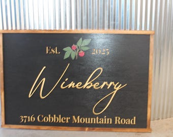 Branding Sign Use Your Logo Custom Personalized Business Sign Outdoor Printed and Raised 3D Wood Commercial Signage Berry