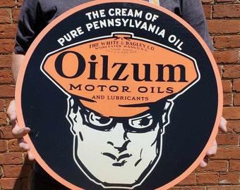Oilzum oil Gas Station Metal sign Recreated Reproduction Man Cave Garage For Him Giftable Aluminum Memorabilia Classic Petrolina Petroleum