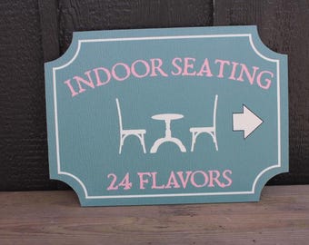 Custom Directional Lobby Seating Fast Food Ice cream Textured Rectangle Weatherproof Sign Pvc Plastic Personalized