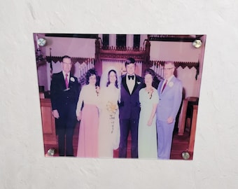 Custom Printed Acrylic Photo Sign – Wedding Family Portrait Keepsake – Personalized Wall Art Gift