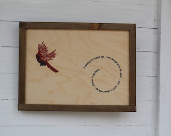 Cardinal Memory Gift Memorial Wood Sign Far Apart Still In My Heart Rustic Pallet Farmhouse Primitive Wall Loved One In Remembrance Keepsake