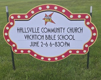 Vacation bible school Church sign Event signage PVC wood grain textured weatherproof Outdoor Sign