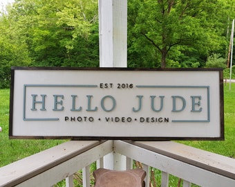 Large Photography Sign, Photographer, Videographer, Commercial Business Sign, Wood, 3D, Exterior Sign, Outdoor, Entrance Sign, Personalized