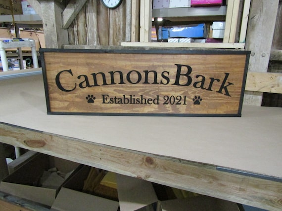 Large Custom Ranch Sign Paw Print Over-sized Rustic Business Logo Company Name Established Wood Laser Cut Out 3D Extra Large  Handmade