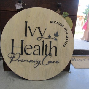 Custom Wood Sign Round Health Care Primary Care Sign Doctor Office Personalized Made To Order Woodgrain You Matter Ivy 3D Handmade Sign