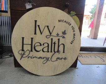 Custom Wood Sign Round Health Care Primary Care Sign Doctor Office Personalized Made To Order Woodgrain You Matter Ivy 3D Handmade Sign