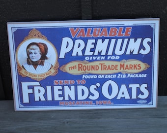 Friends' Oats Barn Sign: Rustic Iowa Farmhouse Decor - Weatherproof PVC