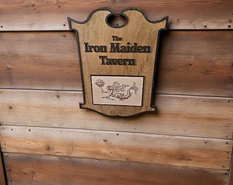 Handmade Tavern Sign: Rustic Bar, Basement, Man Cave Decor