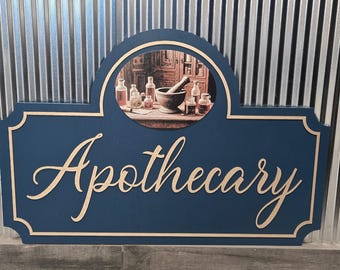 Apothecary Decorative Wood Sign for a Man Cave Bar Wall Art