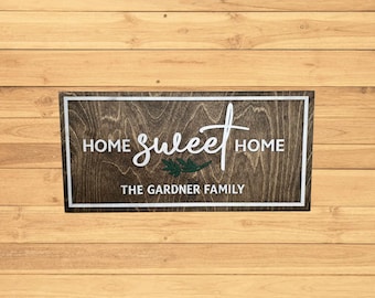 Custom Home Sweet Home 3D Wood Sign – Raised Letter Layered Art – Personalized Family Name Home Decor Gift