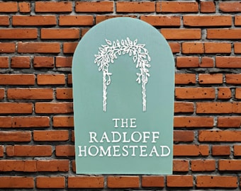 3D Modern Luxury Arch Homestead Sign • Raised Family Name Wood Sign • Custom Minimalist House or Entryway Decor