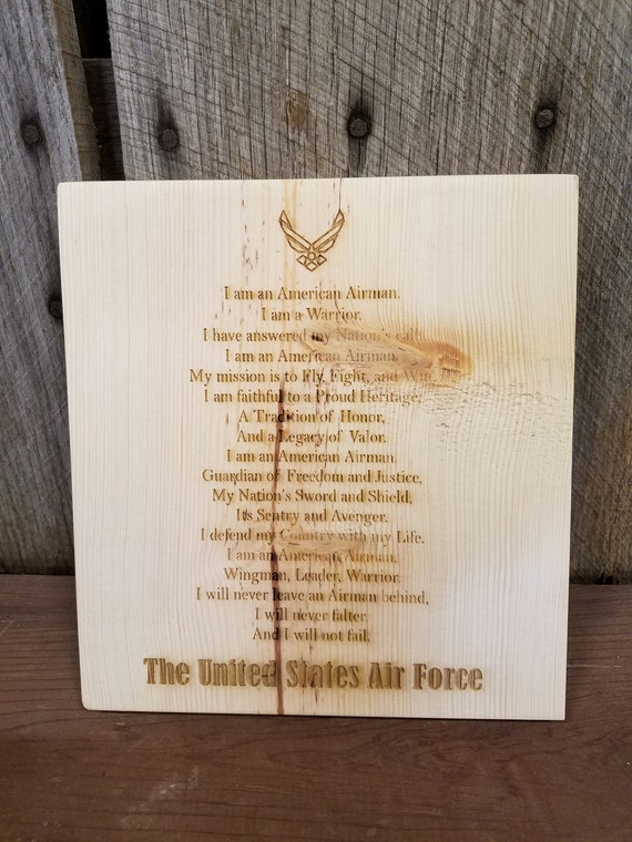 Air Force, Gift, appreciation, Sign, Wood, going away present, Award, great for Military, Engraved, Pine, Rustic