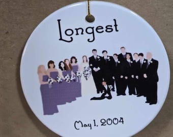 Ceramic Photo Ornament Keepsake Image Wedding Baby Anniversary Printed Christmas Gift Giftable Personalized Birthday Memory Round Holiday