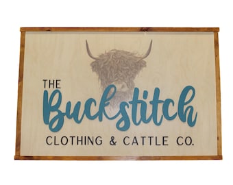 Custom Business Outdoor Sign – Personalized 3D Logo | Rustic Farm & Ranch Storefront Branding, Handmade Wall Décor