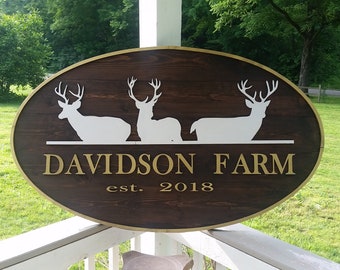 custom farm sign wood ranch signage great for hanging large or small indoor or outdoor with deer or stags