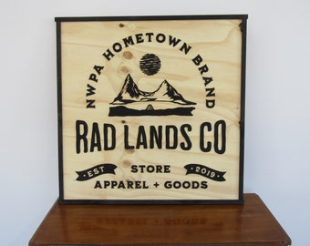 Large Custom Ranch Sign Square Over-sized Rustic Business Logo Apparel Store Co Wood Laser Cut Out 3D Extra Large Sign Footstepsinthepast