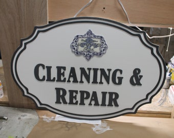 Custom Wood Sign Paint Tools Studio Shop Handmade Decor Store Sign Color Raised Logo 3D Personalized Commerical Signage Oval