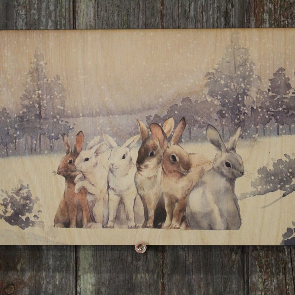 Wood Bunny Wall Art Etsy